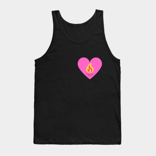 Fire Heart - Pink and Orange Tank Top by Stitch's Puppy Games